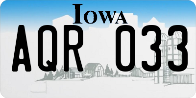 IA license plate AQR033