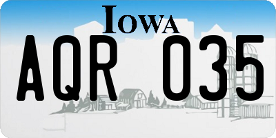 IA license plate AQR035