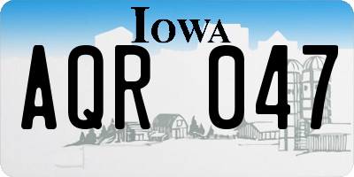 IA license plate AQR047