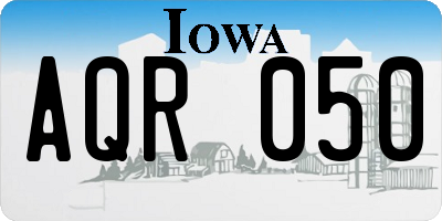 IA license plate AQR050