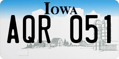 IA license plate AQR051