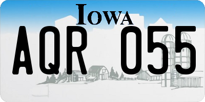 IA license plate AQR055