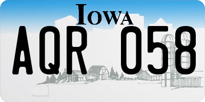 IA license plate AQR058