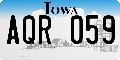 IA license plate AQR059