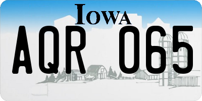 IA license plate AQR065
