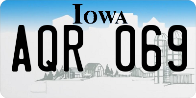 IA license plate AQR069