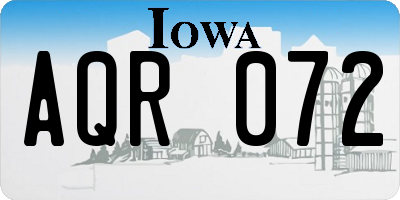 IA license plate AQR072