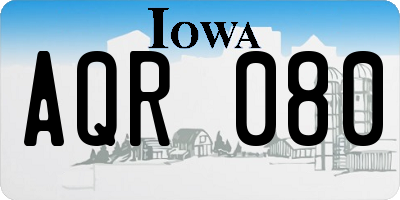 IA license plate AQR080
