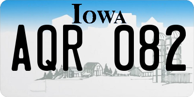 IA license plate AQR082