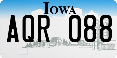 IA license plate AQR088