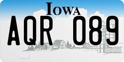IA license plate AQR089