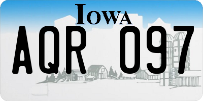 IA license plate AQR097
