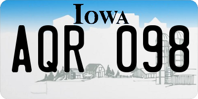 IA license plate AQR098