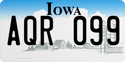IA license plate AQR099