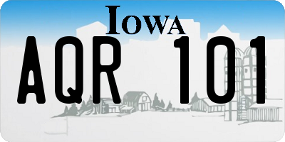 IA license plate AQR101