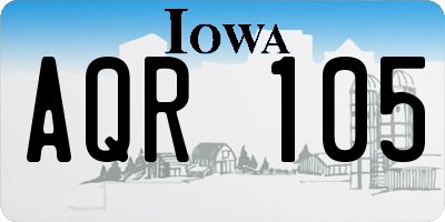 IA license plate AQR105