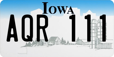 IA license plate AQR111