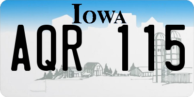 IA license plate AQR115