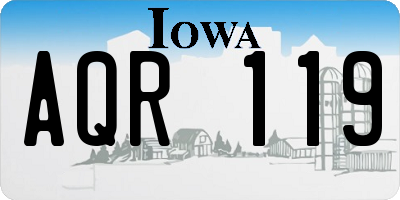 IA license plate AQR119