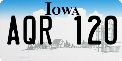 IA license plate AQR120