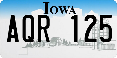 IA license plate AQR125