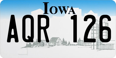 IA license plate AQR126