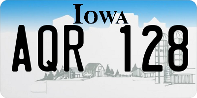 IA license plate AQR128