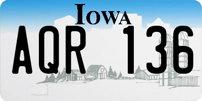 IA license plate AQR136