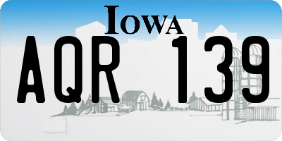 IA license plate AQR139