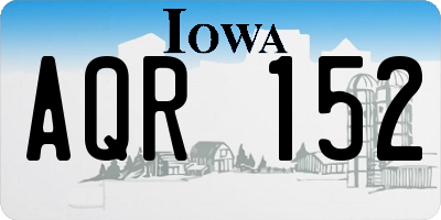 IA license plate AQR152