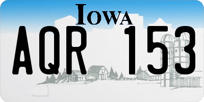 IA license plate AQR153