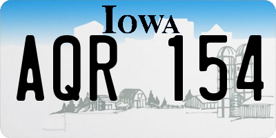 IA license plate AQR154