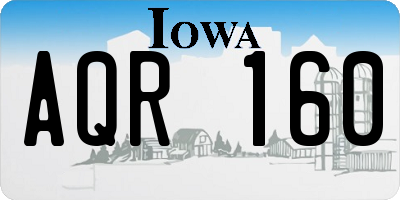 IA license plate AQR160