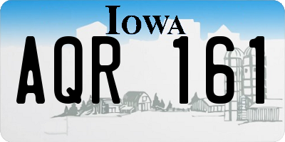 IA license plate AQR161
