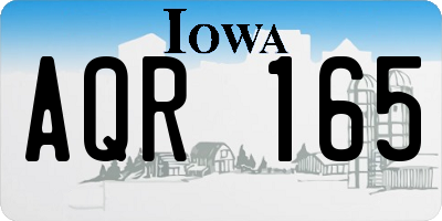 IA license plate AQR165