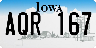 IA license plate AQR167