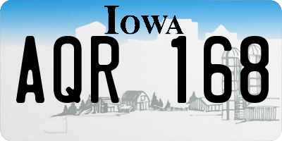 IA license plate AQR168