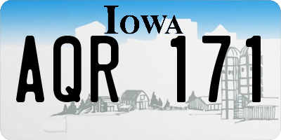 IA license plate AQR171