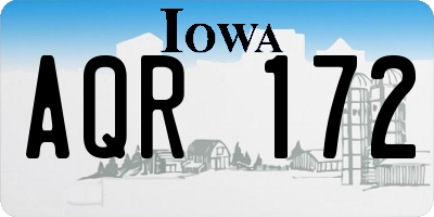 IA license plate AQR172
