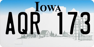 IA license plate AQR173