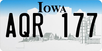 IA license plate AQR177