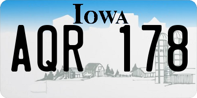 IA license plate AQR178
