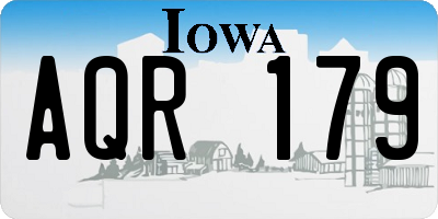 IA license plate AQR179