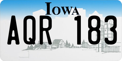 IA license plate AQR183