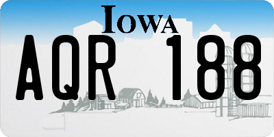 IA license plate AQR188