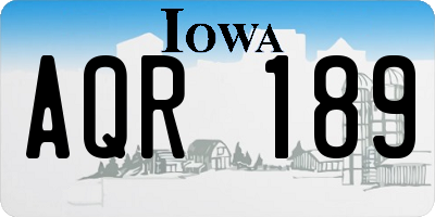 IA license plate AQR189