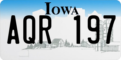 IA license plate AQR197