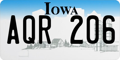 IA license plate AQR206