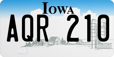 IA license plate AQR210