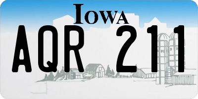 IA license plate AQR211